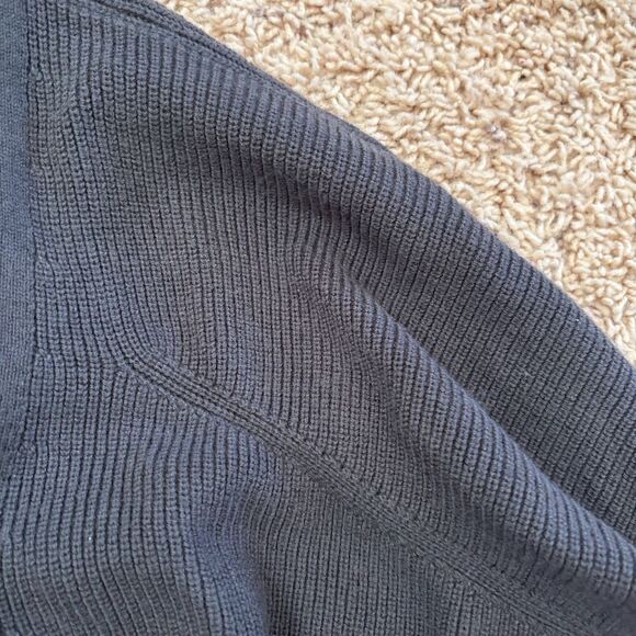 Lululemon Cardigan Sweater Womens Size 6 Dark Gray Ribbed Knit Cotton Open Front - Picture 6 of 8